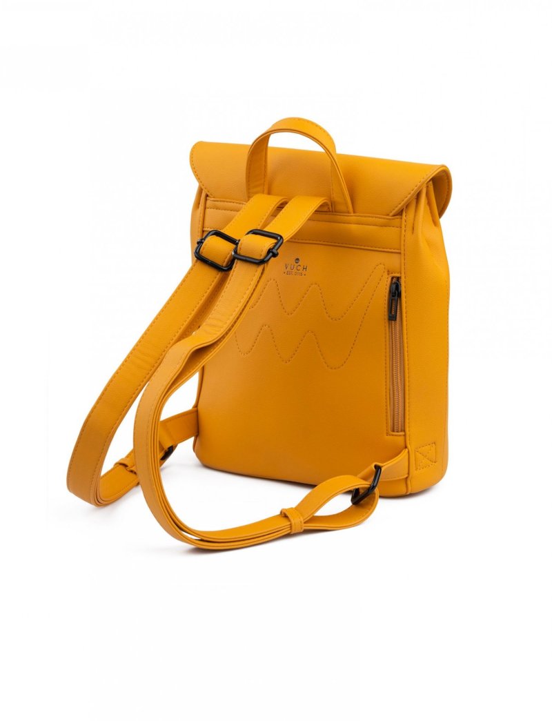 Trendový koženkový batoh VUCH Loriot, žlutá