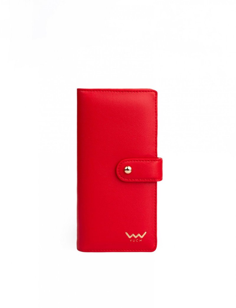 Výrazná dámská koženková peněženka VUCH Laita, červená