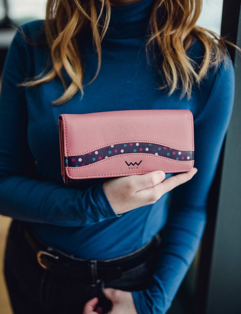 Trendová dámská koženková peněženka VUCH Brisis, růžová