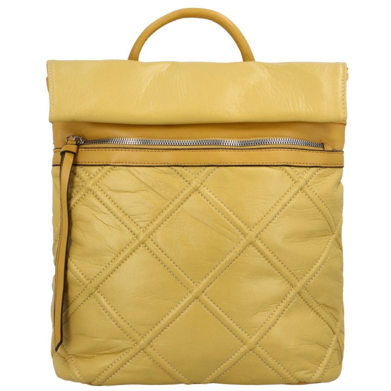 Dámský koženkový batůžek Peggy, žlutá