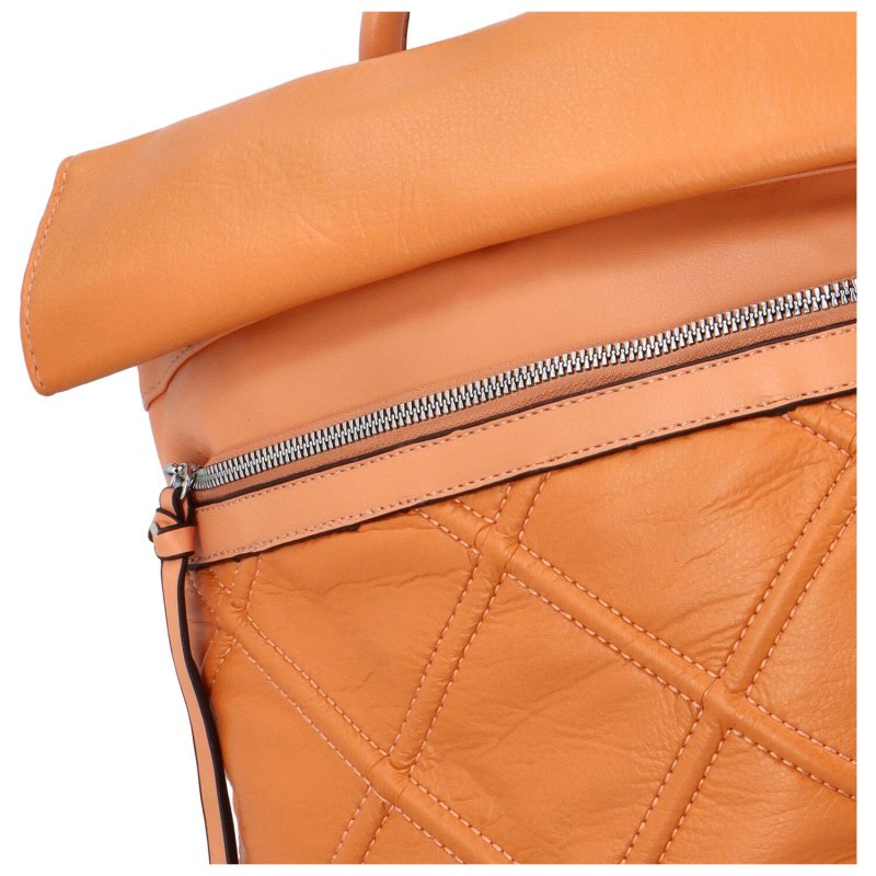 Dámský koženkový batůžek Peggy, oranžová