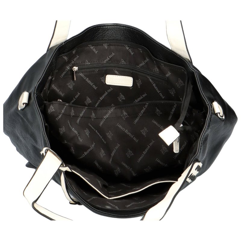 Trendová koženková kabelka na rameno Sheryl, černá