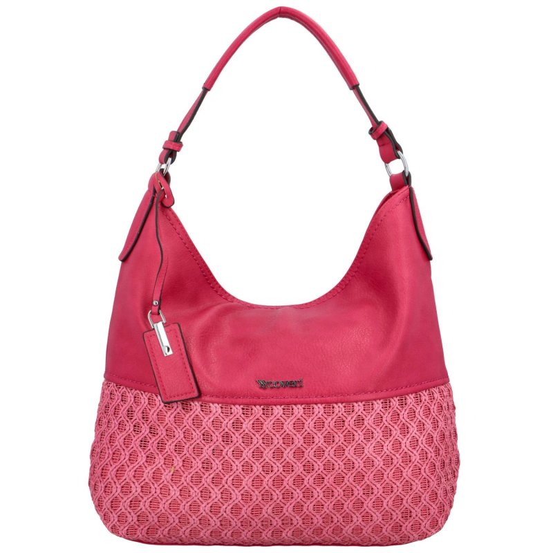 Trendová koženková kabelka na rameno Kitti, růžová