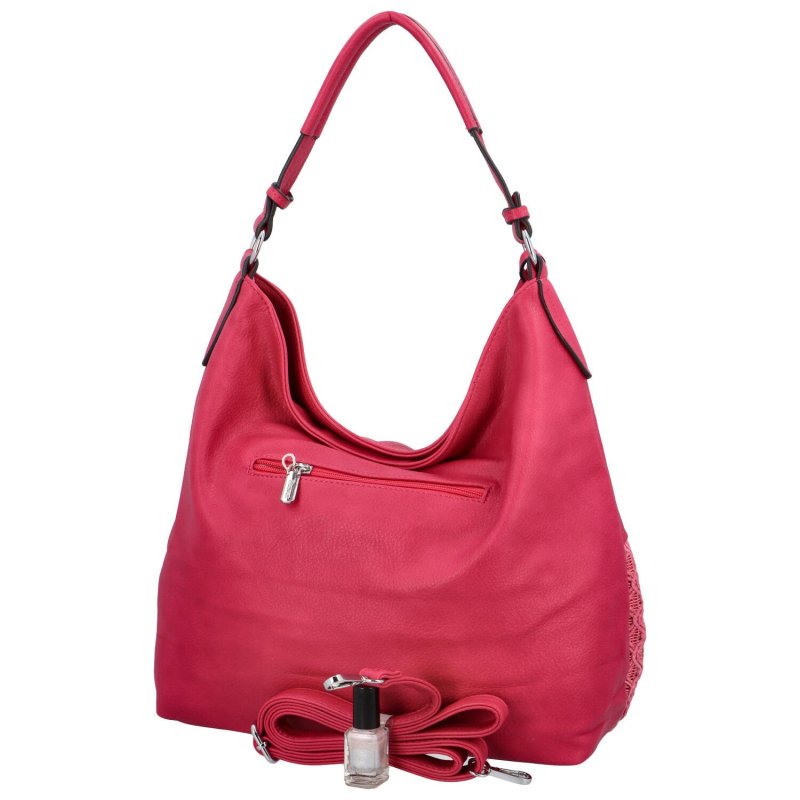 Trendová koženková kabelka na rameno Kitti, růžová
