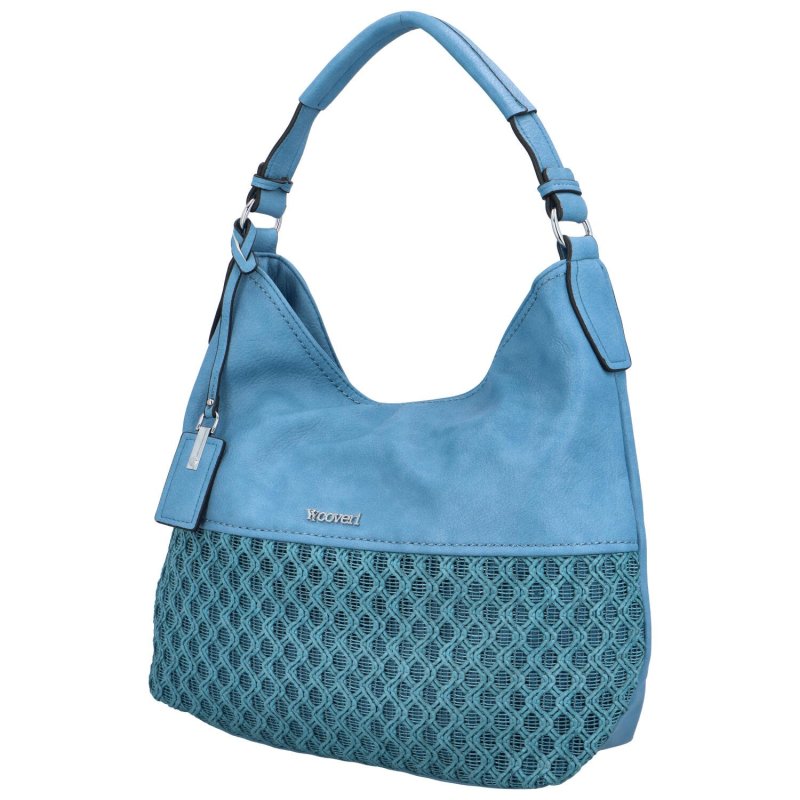 Trendová koženková kabelka na rameno Kitti, modrá