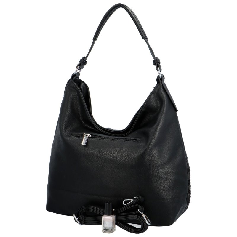 Trendová koženková kabelka na rameno Kitti, černá