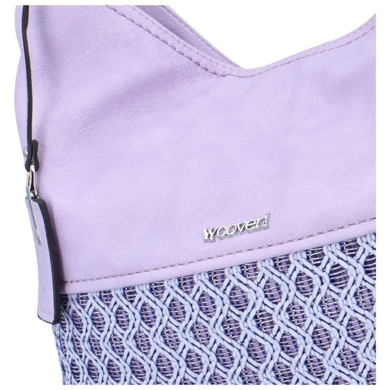 Trendová koženková kabelka na rameno Kitti, fialová