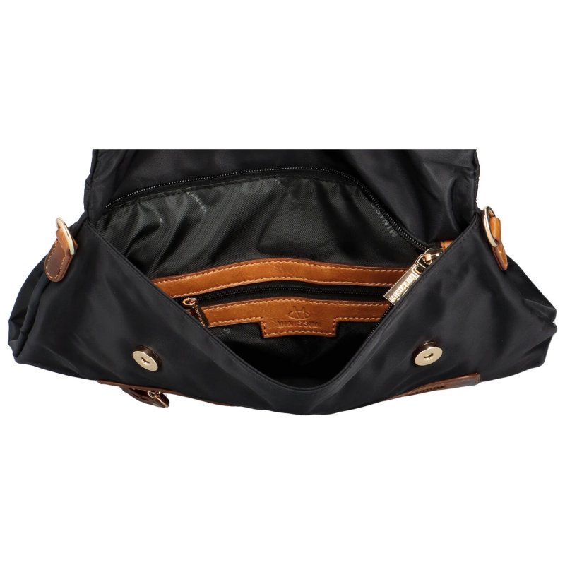 Městský dámský látkový batoh s kapsou na přední straně Kata, černý
