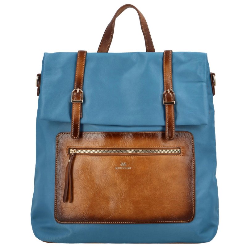 Městský dámský látkový batoh s kapsou na přední straně Kata, modrý