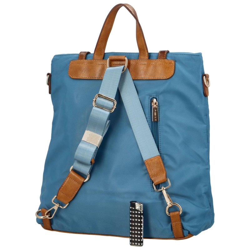 Městský dámský látkový batoh s kapsou na přední straně Kata, modrý