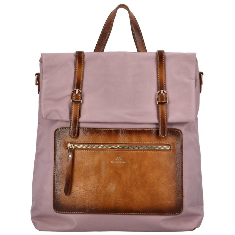 Městský dámský látkový batoh s kapsou na přední straně Kata, fialový