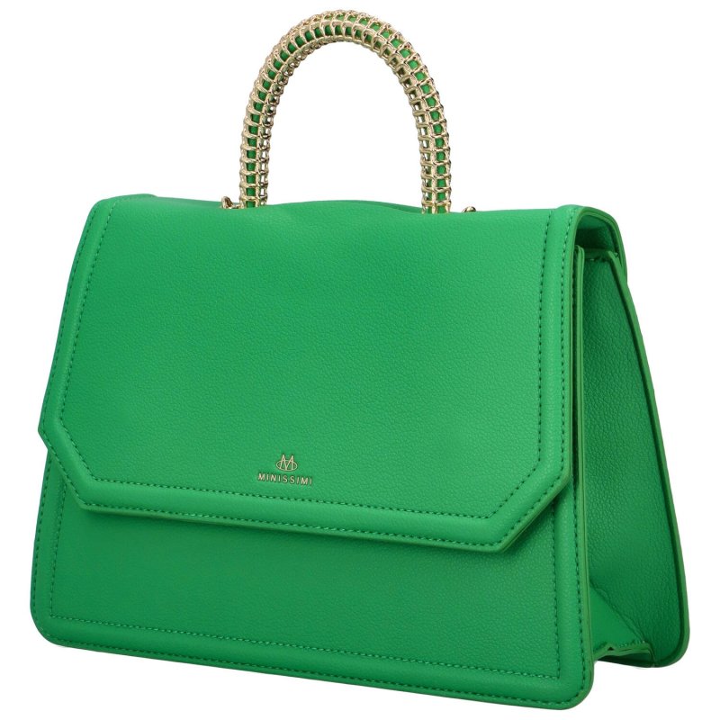 Elegantní dámská koženková kabelka se zlatou rukojetí Anabela, zelená