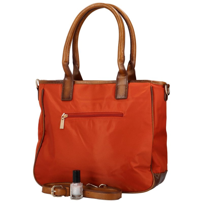 Dámská látková taška s kapsou na přední straně Elda, oranžová