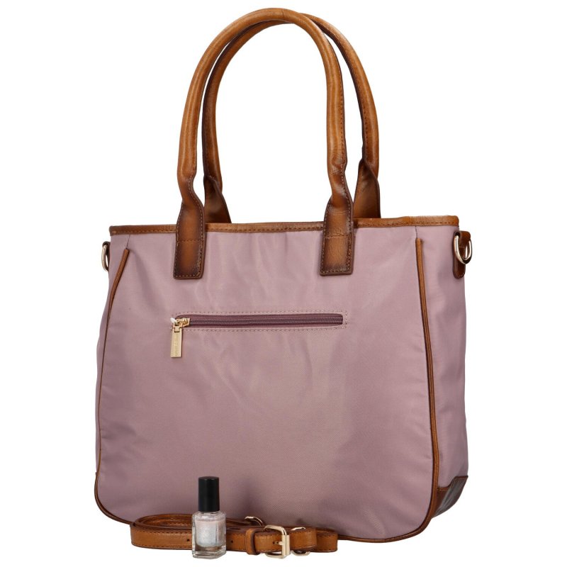 Dámská látková taška s kapsou na přední straně Elda, světle fialová
