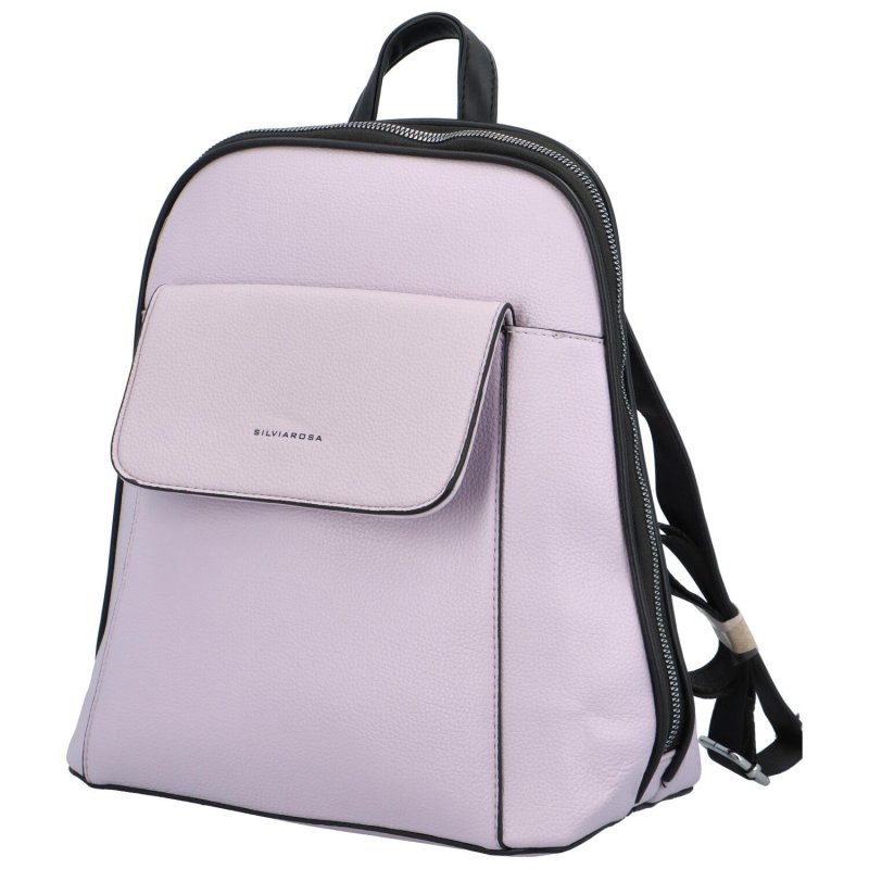 Dámský koženkový batoh s kapsou na přední straně Gloria, fialový