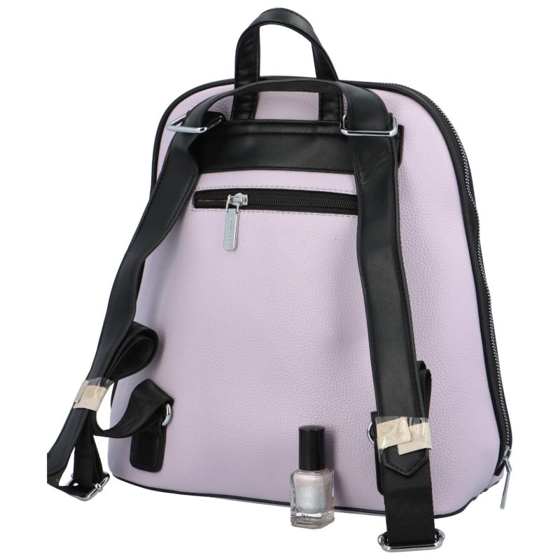 Dámský koženkový batoh s kapsou na přední straně Gloria, fialový