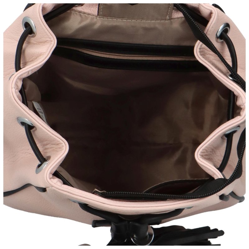 Stylový dámský koženkový batůžek Ina, růžový