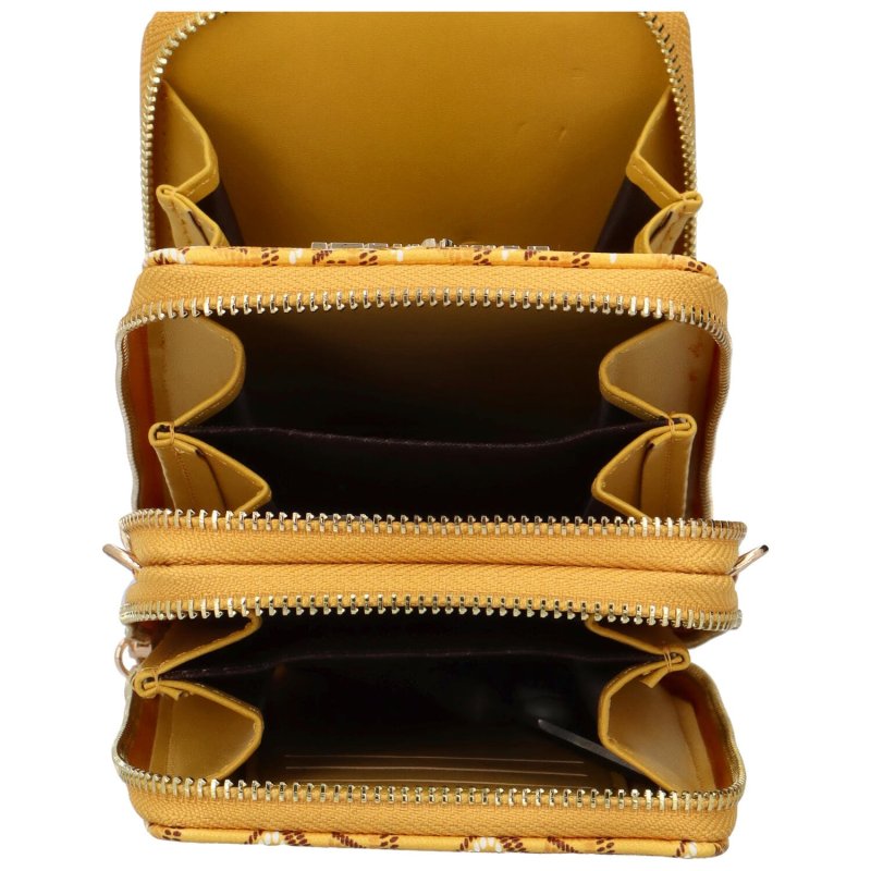 Výrazná multifunkční kapsa s dlouhým popruhem Erma, žlutá