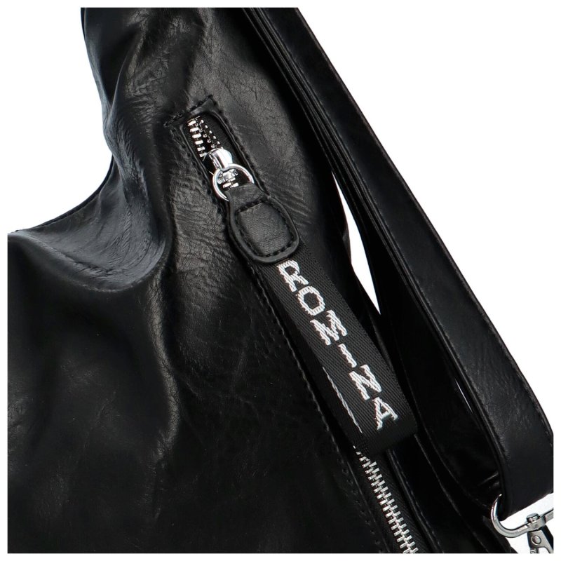 Trendová dámská koženková kabelka Rannos, černá