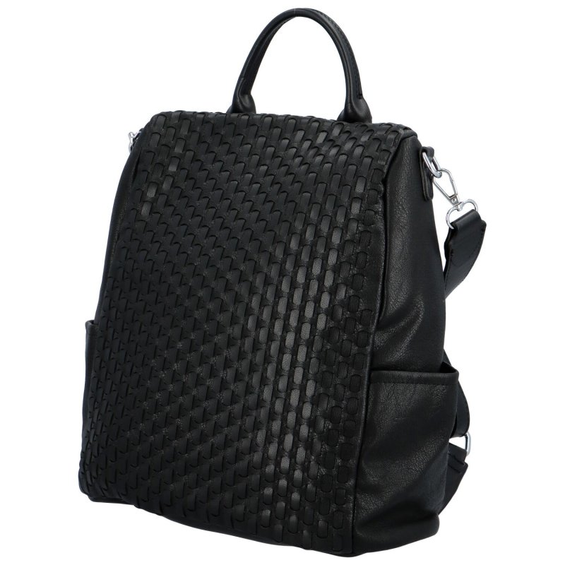 Osobitý dámský koženkový batoh Zita, černá