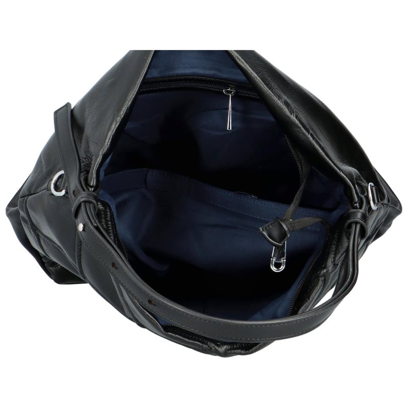 Trendy dámská koženková kabelka s prošíváním Melinda,  černá
