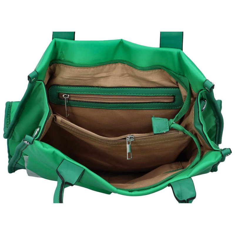 Výrazná dámská koženková kabelka Dona, zelená