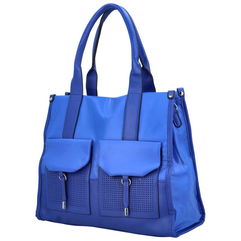 Výrazná dámská koženková kabelka Dona, modrá