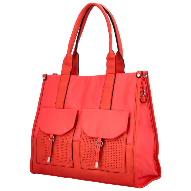 Výrazná dámská koženková kabelka Dona, červená