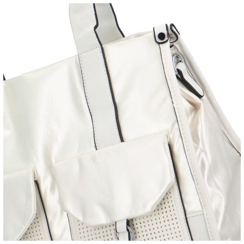 Výrazná dámská koženková kabelka Dona, bílá