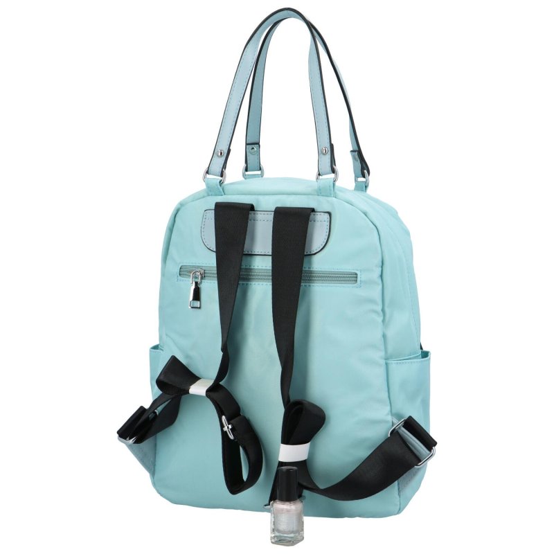 Moderní dámský látkový kabelko batoh Anita, světle modrá