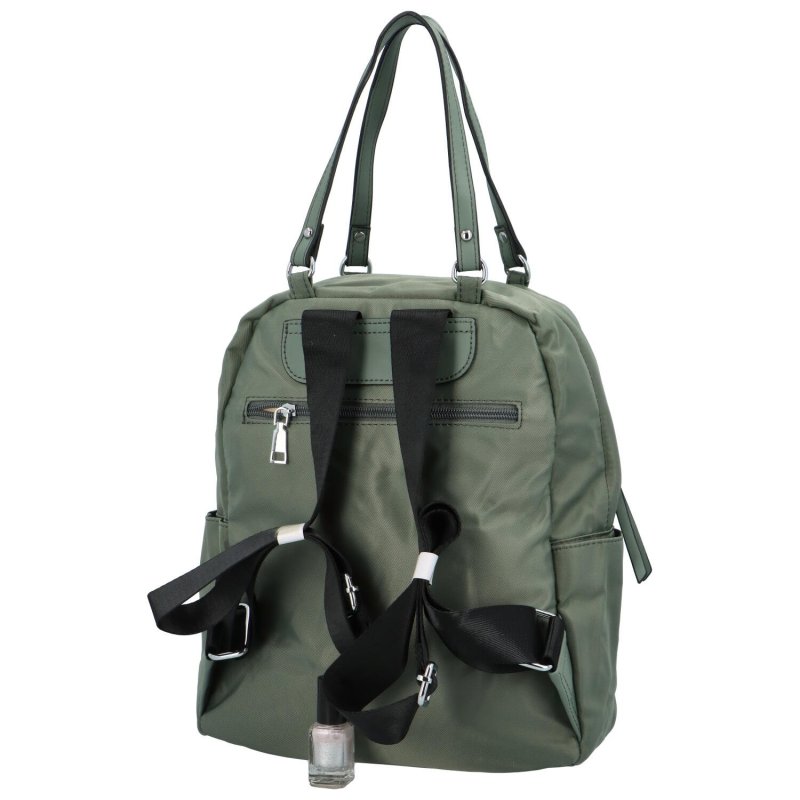 Moderní dámský látkový kabelko batoh Anita, zelená