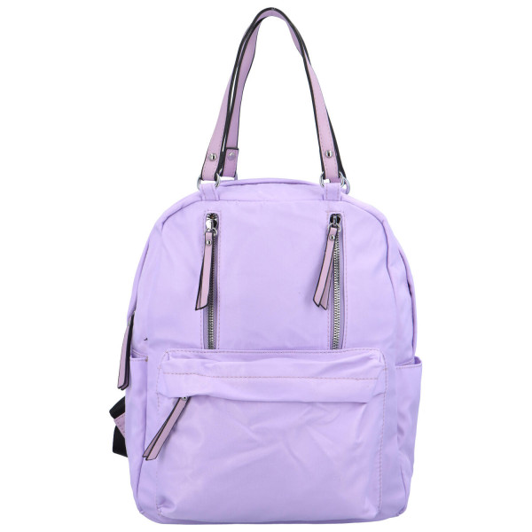 Moderní dámský látkový kabelko batoh Anita, světle fialová