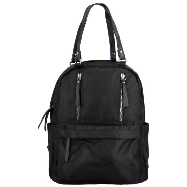Moderní dámský látkový kabelko batoh Anita, černá