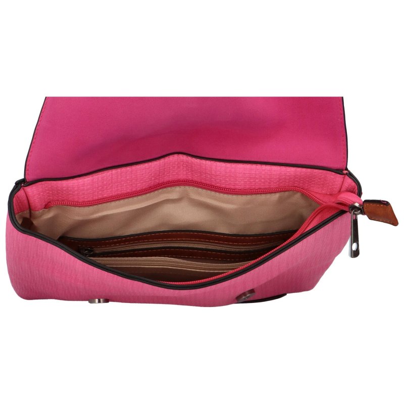 Trendový dámský koženkový batoh Nava, fuchsiová