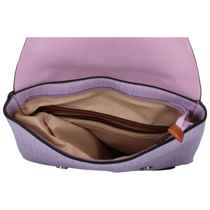 Trendový dámský koženkový batoh Nava, světle fialový