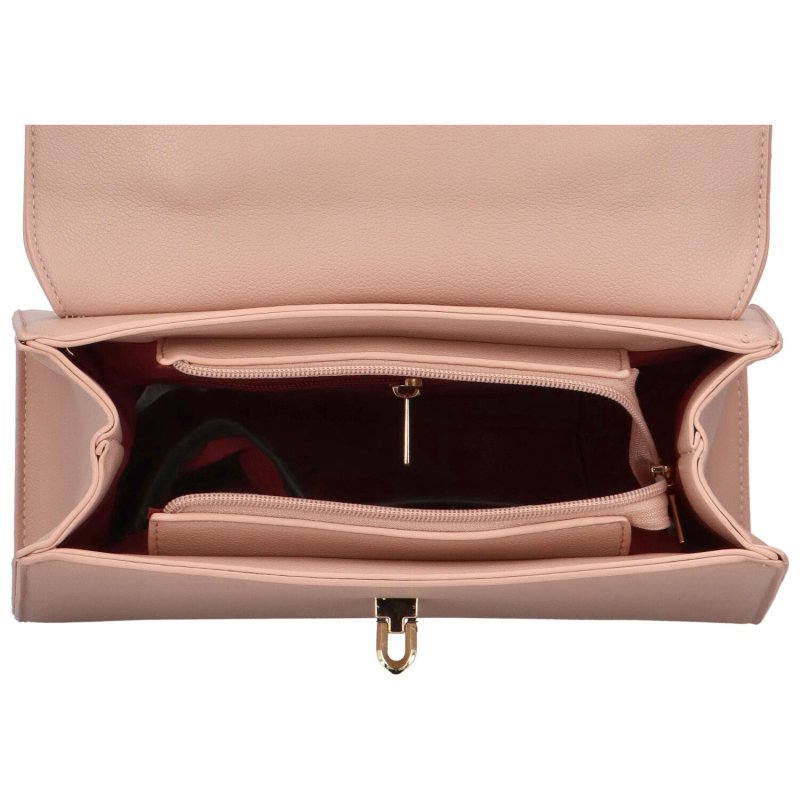 Elegantní dámská koženková kabelka do ruky Vanda, růžová