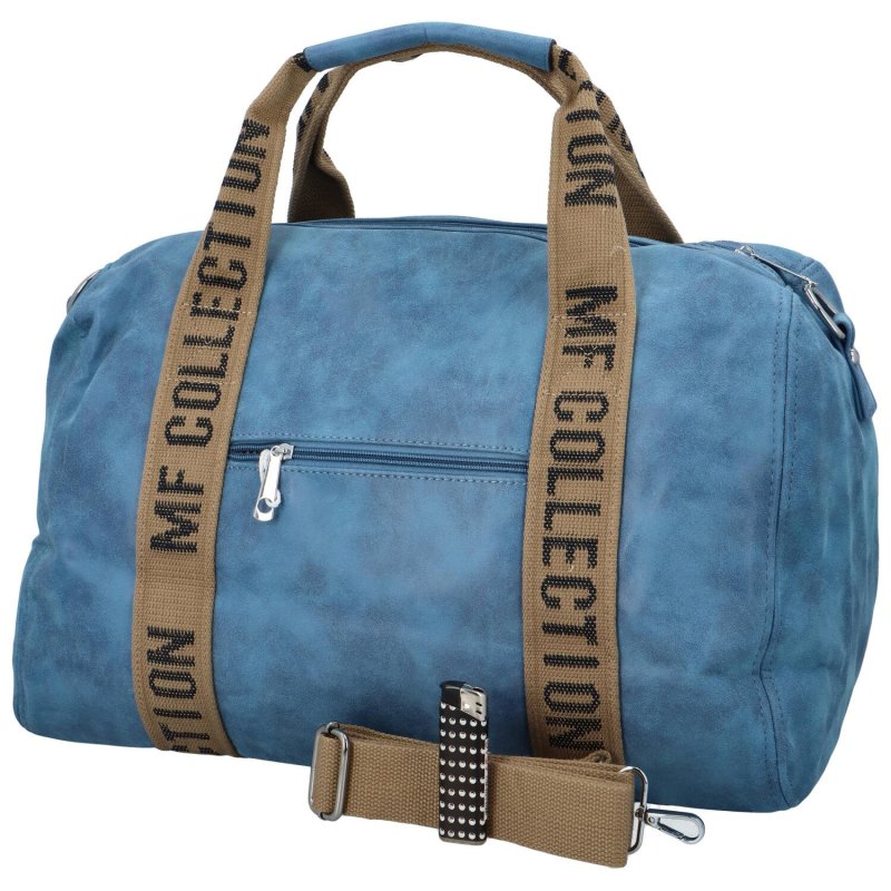 Cestovní dámská koženková kabelka Gita, světle modrá