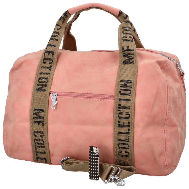 Cestovní dámská koženková kabelka Gita, růžová