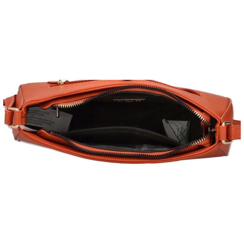 Jednoduchá dámská koženková kabelka přes rameno Alexa, oranžová