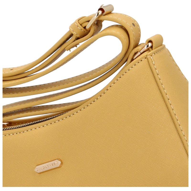 Jednoduchá dámská koženková kabelka přes rameno Alexa, žlutá