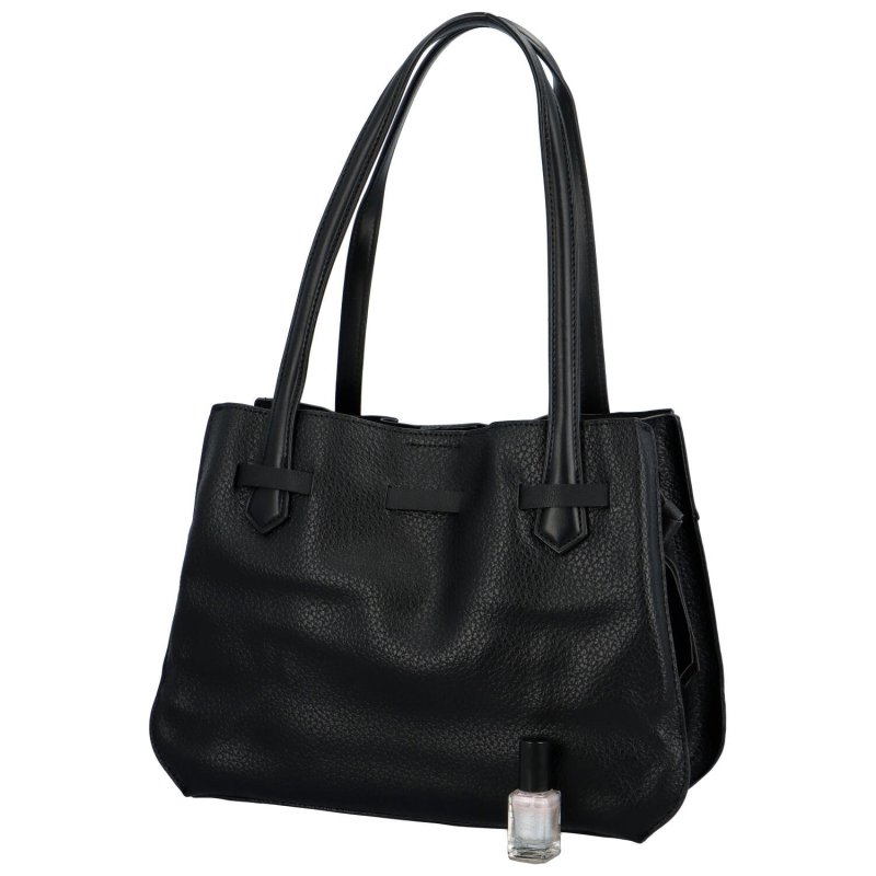 Trendová dámská koženková kabelka April, černá