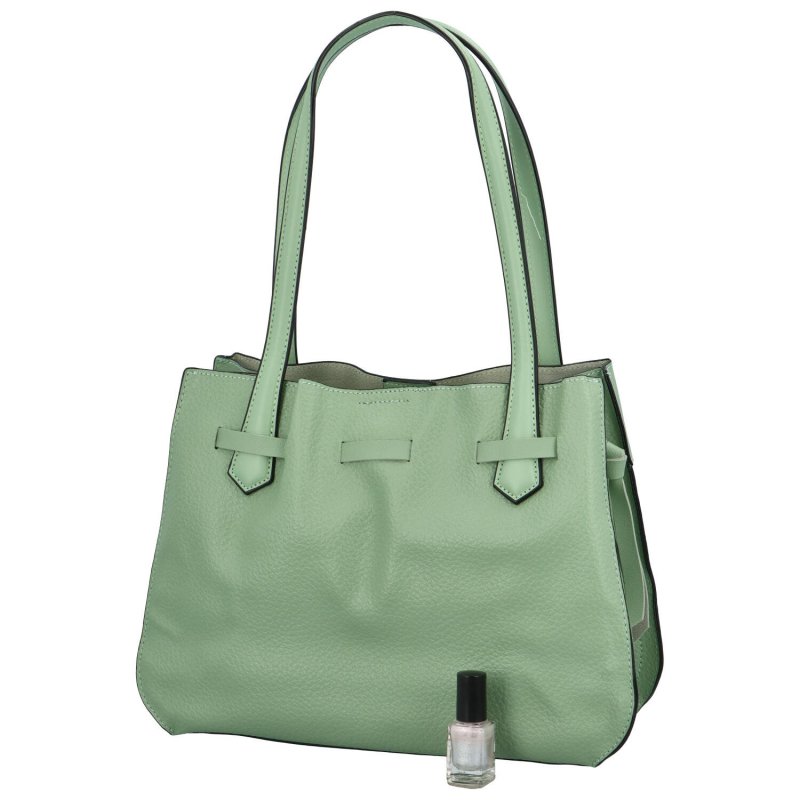 Trendová dámská koženková kabelka April, světle zelená