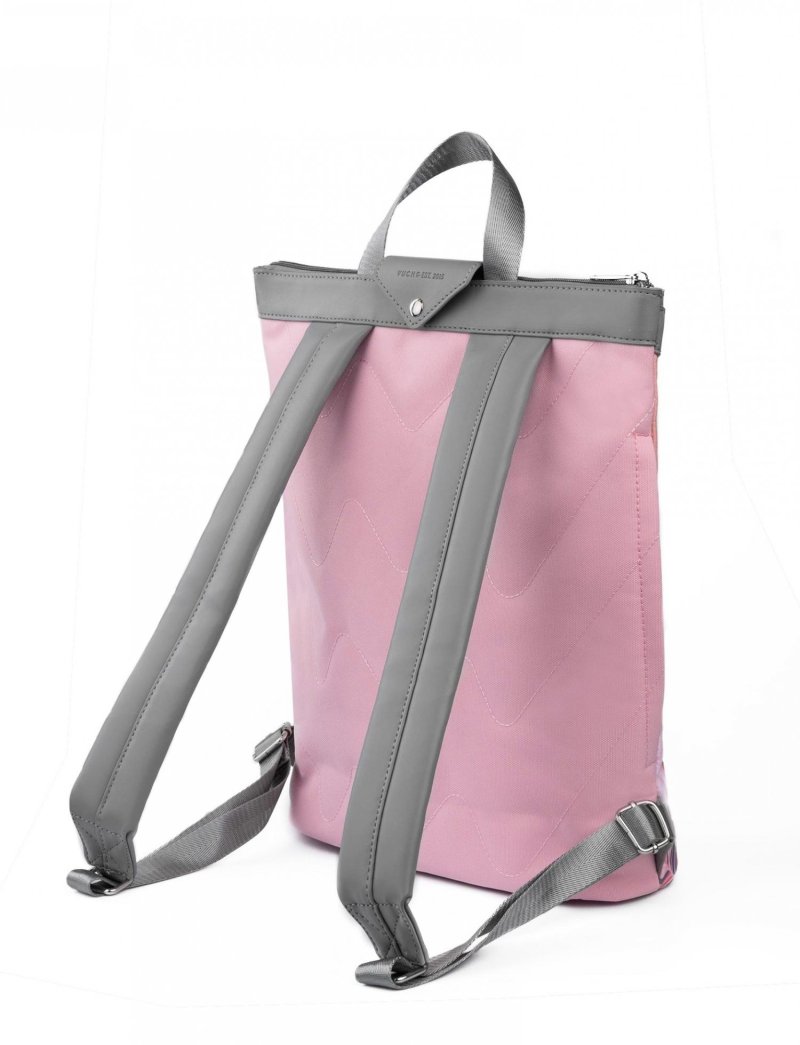 Trendový dámský koženkový batoh VUCH Ravin, šedá