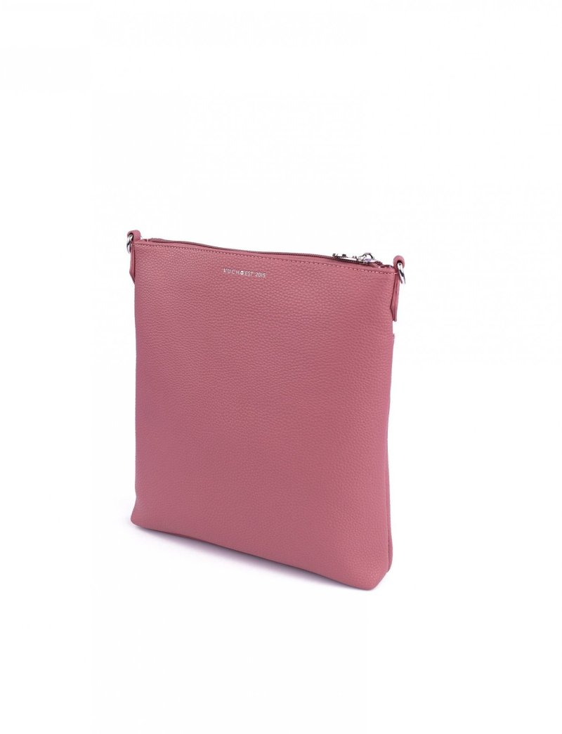 Jednoduchá dámská koženková kabelka VUCH Monza, růžová