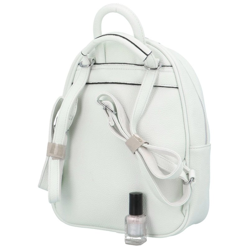 Dámský koženkový batoh s přední kapsou Iris, bílý
