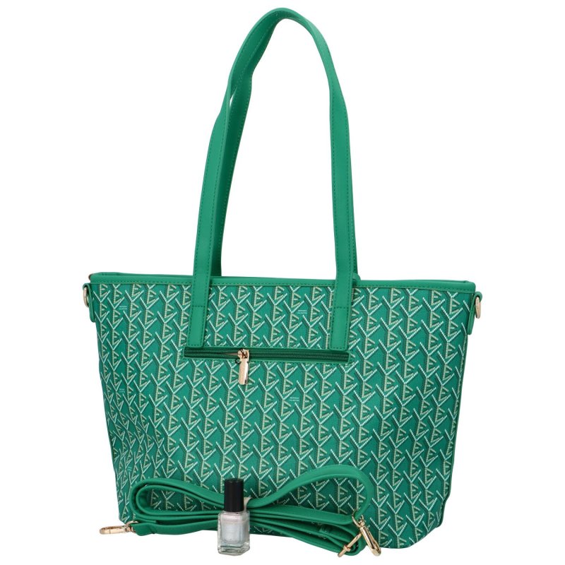Výrazná dámská koženková kabelka přes rameno Poly, zelená
