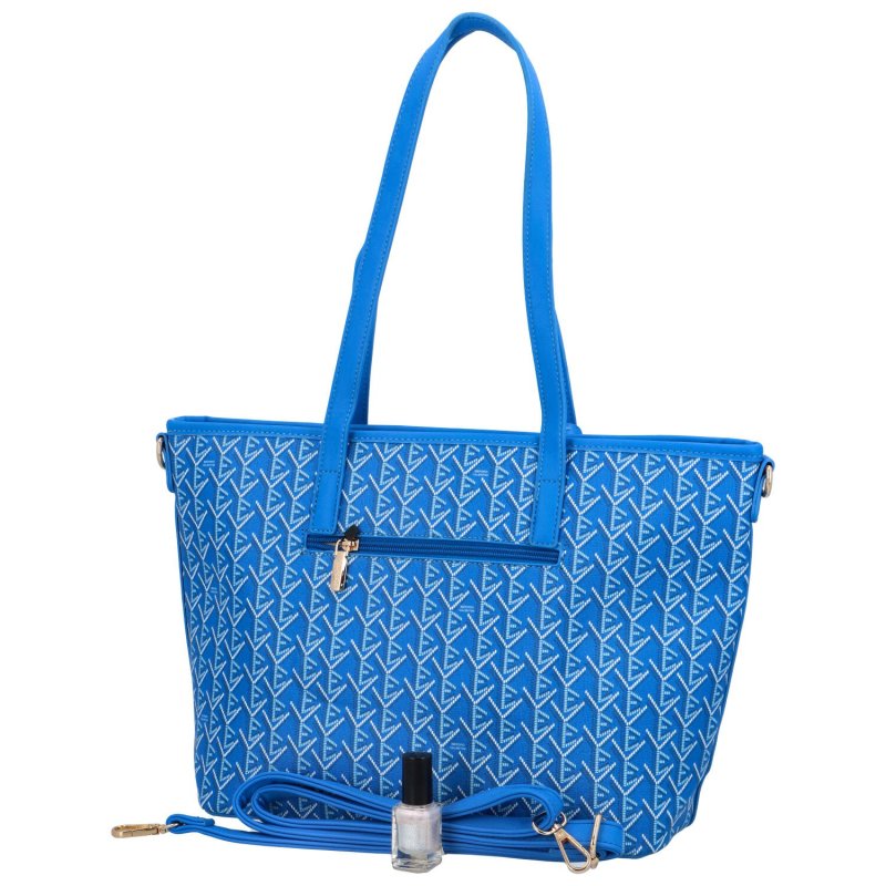 Výrazná dámská koženková kabelka přes rameno Poly, modrá