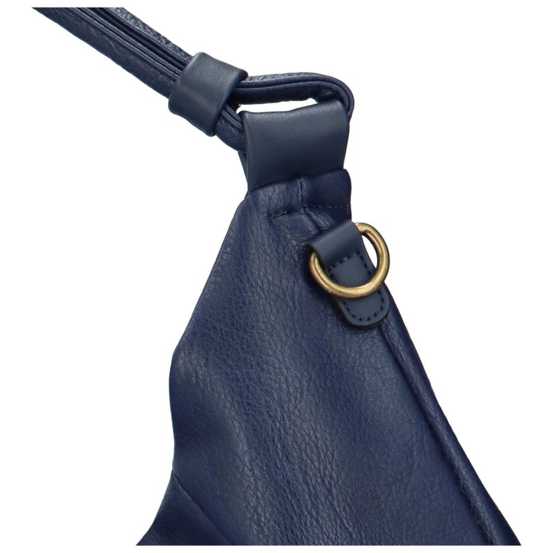 Elegantní dámská koženková kabelka přes rameno Lola, tmavě modrá