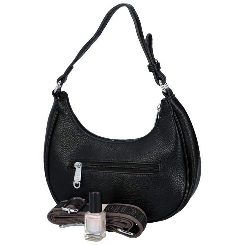 Jednoduchá dámská koženková kabelka přes rameno Alika, černá
