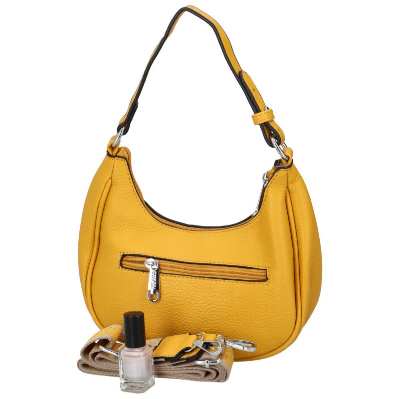 Jednoduchá dámská koženková kabelka přes rameno Alika, žlutá